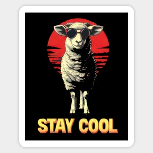 Sunglasses Sheep: Stay Cool Vibes Sticker